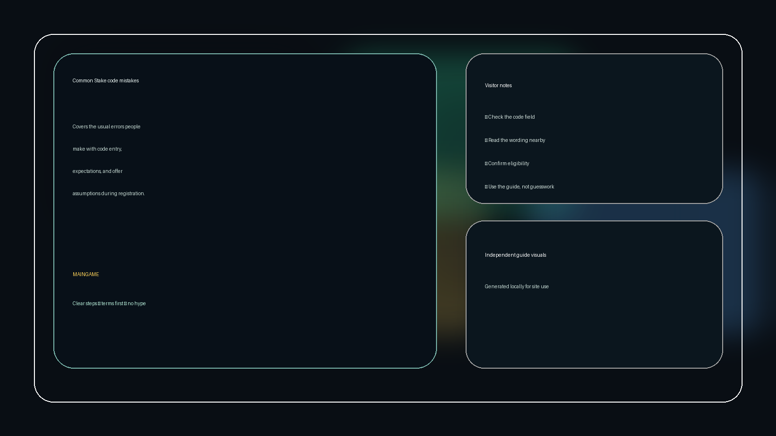 Common Stake code mistakes visual
