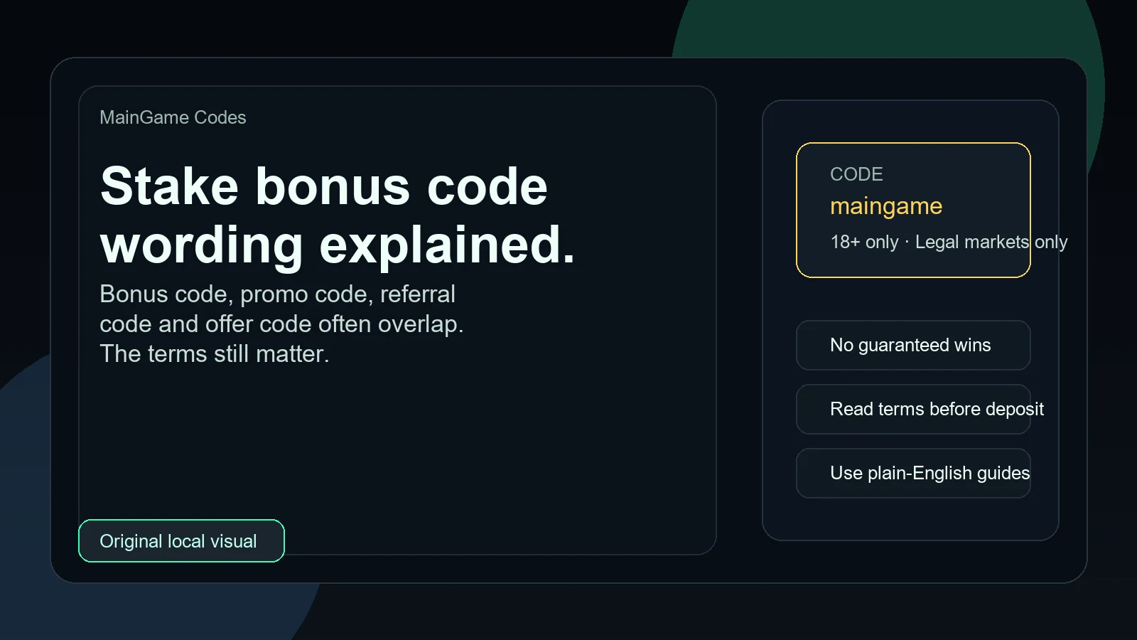 Original local visual for the Stake bonus code explainer