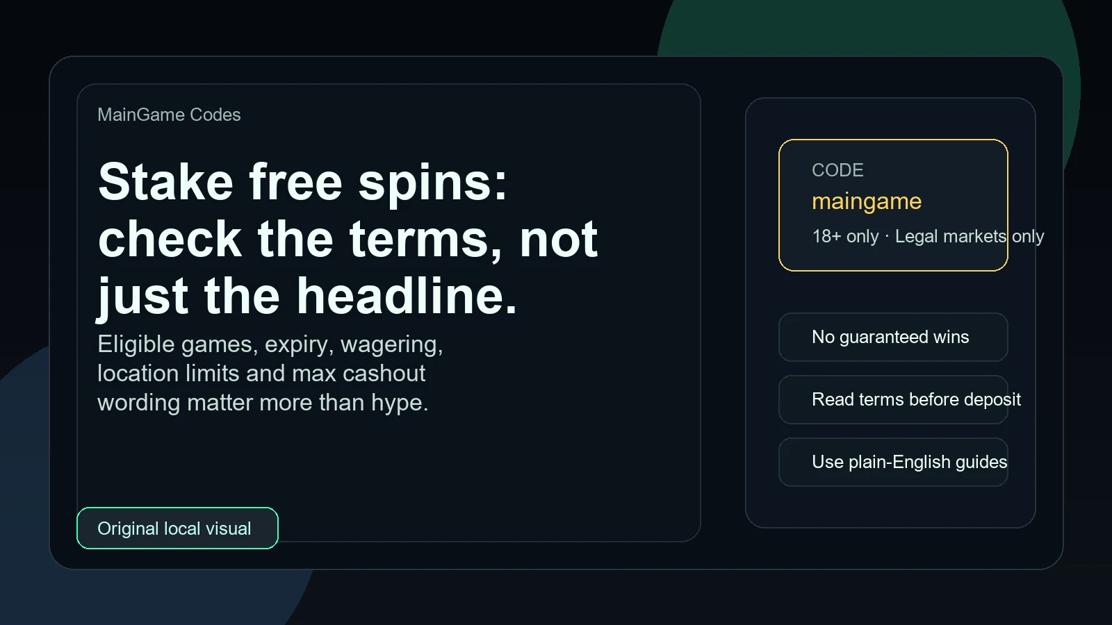 Original local visual for the Stake free spins terms guide