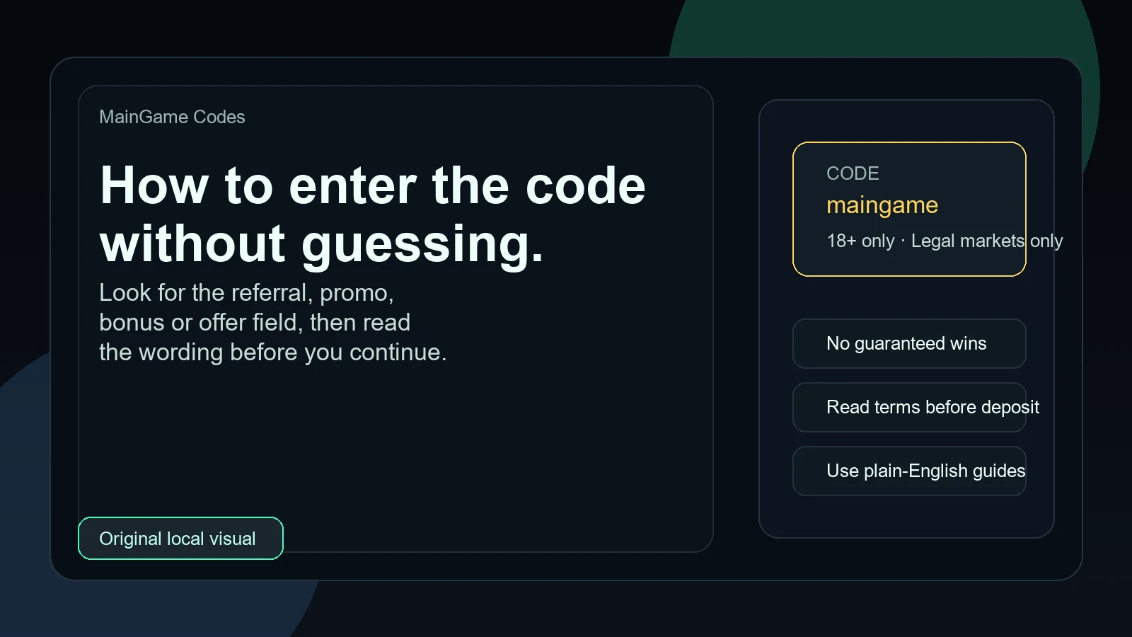 Original local visual showing a generic registration and code entry flow